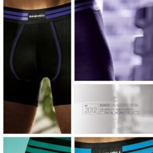 Boxer algodón y lycra liso detalle frontal elástico líneas a contratono - BAK2012