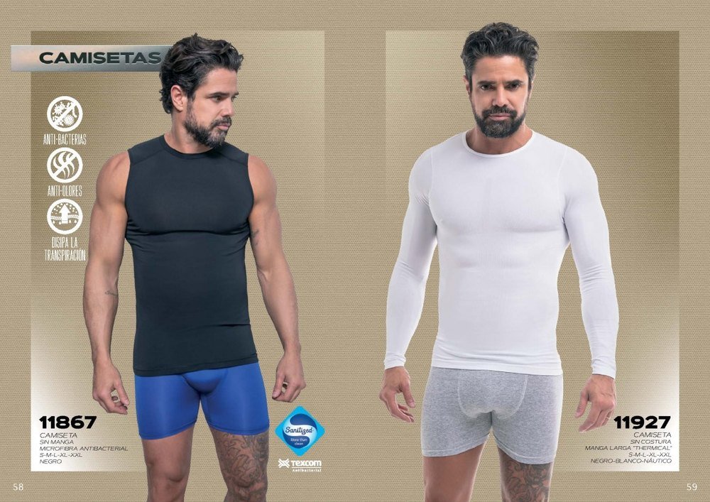 Camiseta térmica manga larga sin costura hombre - DU11927